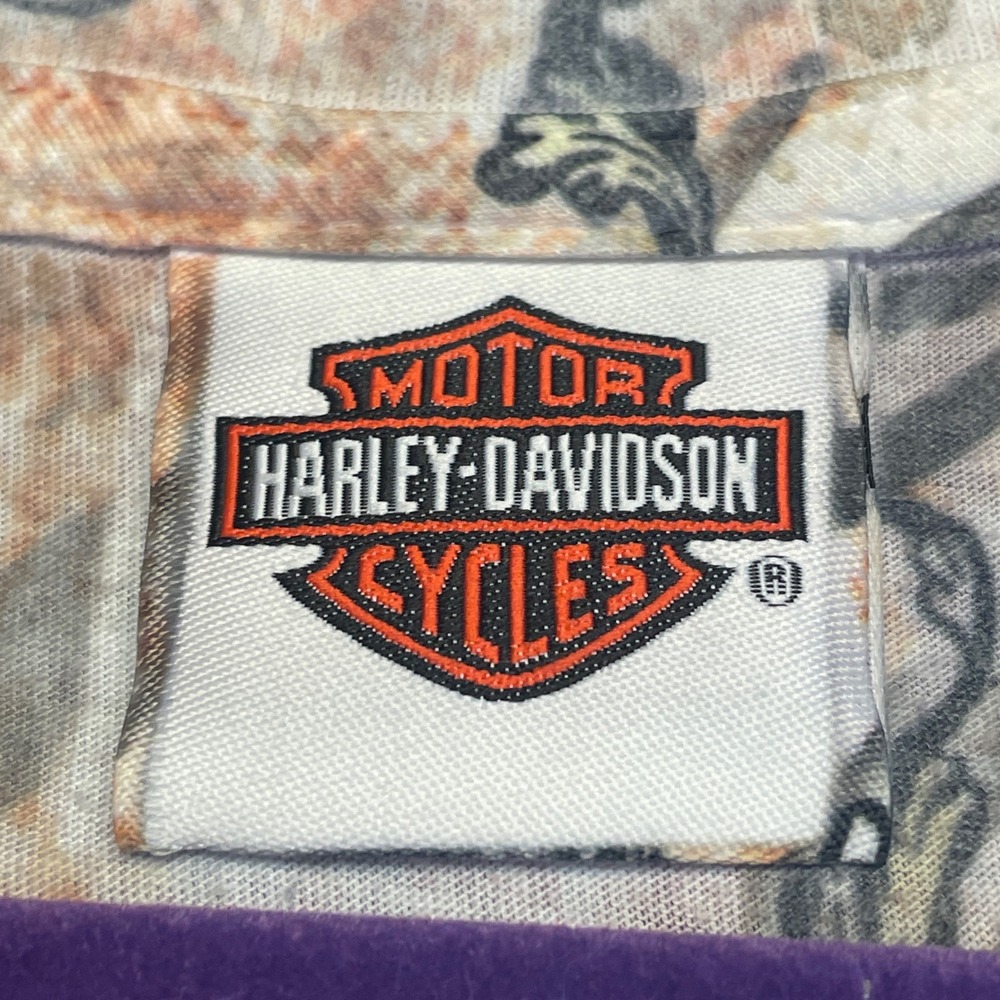 Vintage Harley Davidson Y2K Graphic Top Womens Medium Wings Logo Bedazzled Maui - Picture 9 of 16